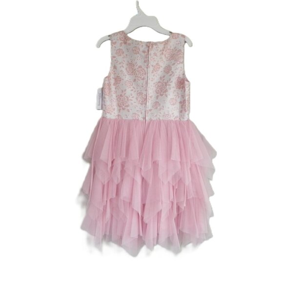 NWT Speechless Peach & Cream Embroidered Rose bodice & Tulle skirt Dress Girl 16 - Picture 4 of 6